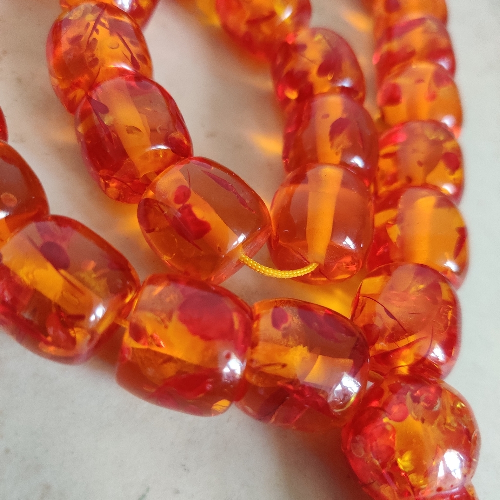 Vintage Gigantic Tasbih Lucite Faux Amber Islamic Prayer Beads - Picture 5 of 14